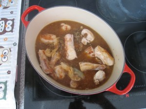 Der Schmortopf vor dem Abflug ins Backrohr.