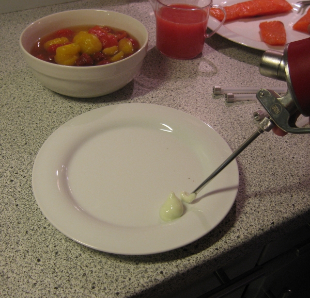 Zum Einsatz kam zum ersten Mal der ISi-Injector für den Gurkenschaum.