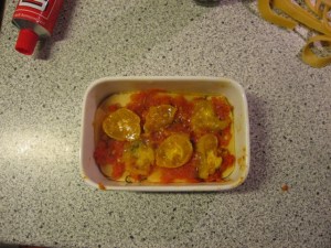 Schicht auf Schicht in der Auflaufform