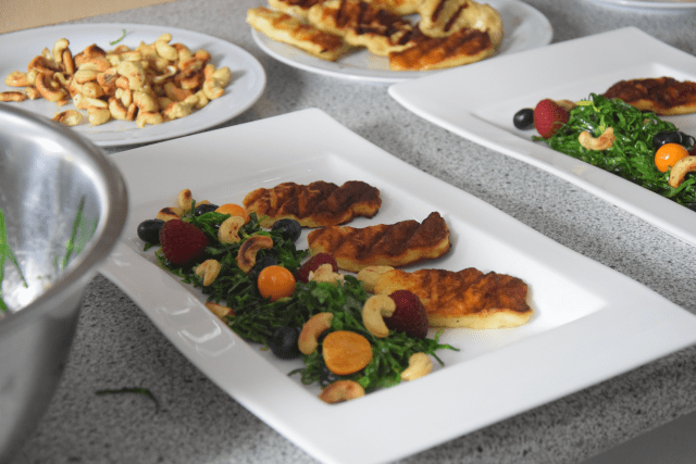 Zartbitterer Mangold-Salat mit Haloumi (4)