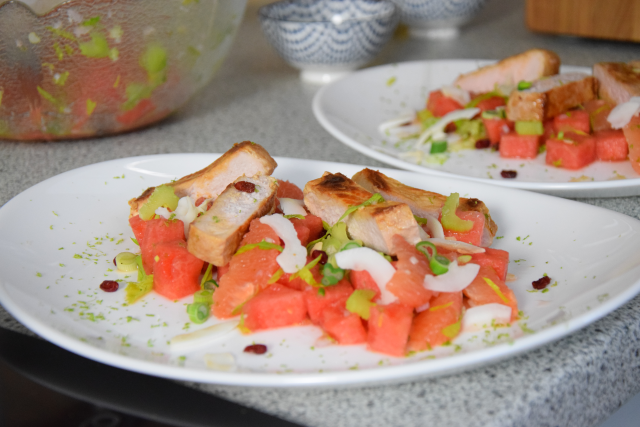 Schweinskarree mit Wassermelone (3)