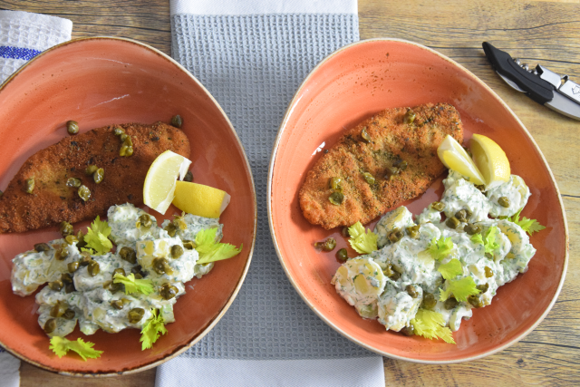 Hähnchenschnitzel mit Mayonnaise-Dill-Kartoffeln (3)