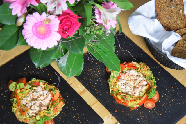 Papaya-Nester mit Kräuterkrebsen (5)