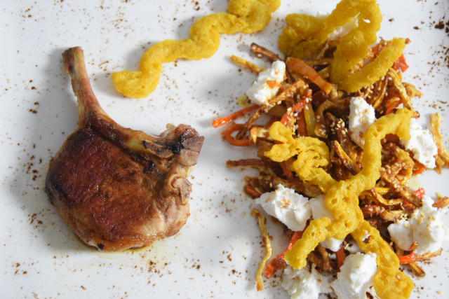 Scharfes Röstgemüse mit Ziegenfrischkäse und Koriander-Churros (3)