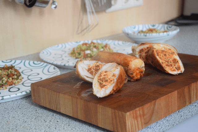 Gefülltes Huhn mit Tarhonya (5)