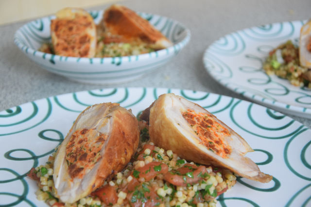 Gefülltes Huhn mit Tarhonya (8)
