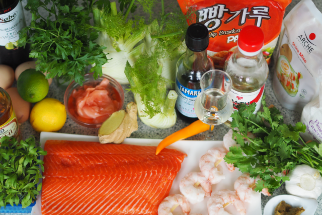 Alaskalachs, Wildgarnele, Fenchelsalat, Miso-Creme (1)