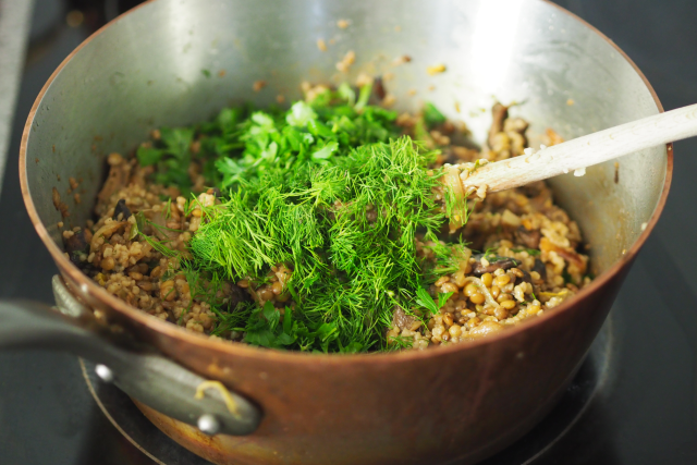 Lauwarmer Linsensalat mit Pilzen (2)