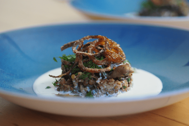 Lauwarmer Linsensalat mit Pilzen (9)