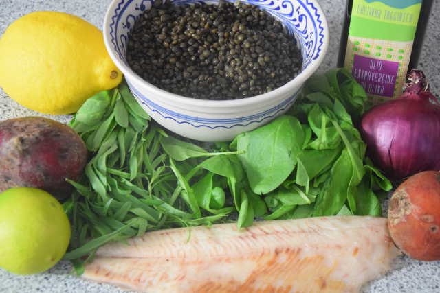 Geräucherte Forelle auf Puy-Linsen-Rübensalat (1)