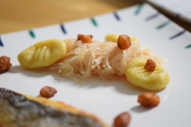 Champagnerkraut, Gnocchi und Forelle (3)