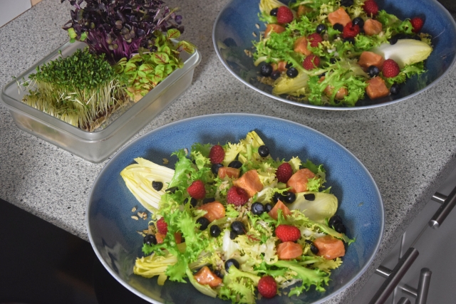 frisée-poke mit lachs und gebratenem reis (2)