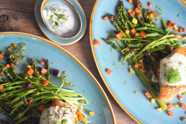 Huhn, Spargel, Karotten, Kerbel-Dip (4)