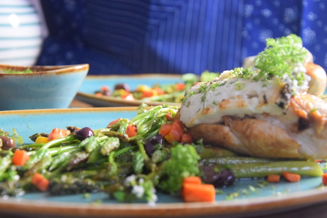 Huhn, Spargel, Karotten, Kerbel-Dip (5)