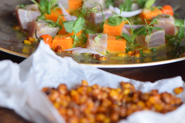 Thunfisch-Ceviche mit Süßkartoffelchips und -würfel (7)