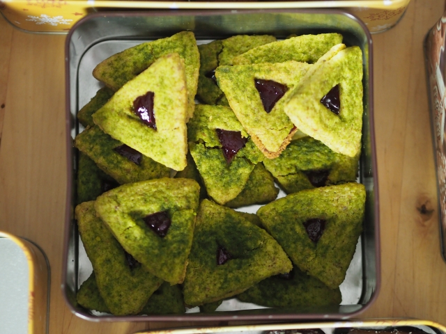 Matcha-Linzer Augen (Glutenfreie Variante)