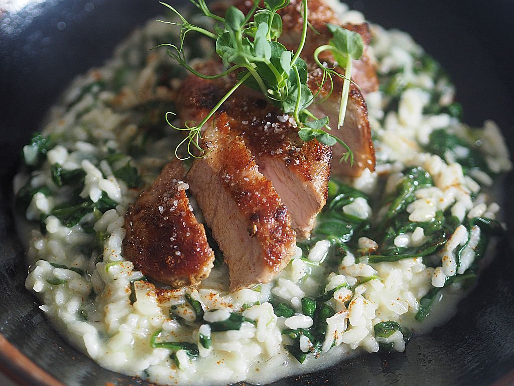 Ibericorisotto mit Spinat